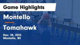 Montello  vs Tomahawk  Game Highlights - Dec. 28, 2023