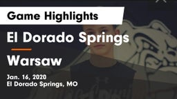 El Dorado Springs  vs Warsaw Game Highlights - Jan. 16, 2020