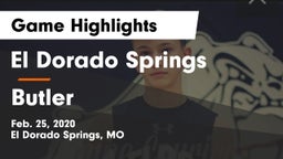 El Dorado Springs  vs Butler  Game Highlights - Feb. 25, 2020