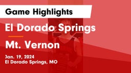 El Dorado Springs  vs Mt. Vernon  Game Highlights - Jan. 19, 2024