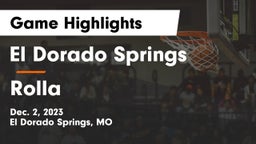 El Dorado Springs  vs Rolla  Game Highlights - Dec. 2, 2023