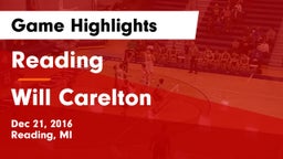 Reading  vs Will Carelton Game Highlights - Dec 21, 2016