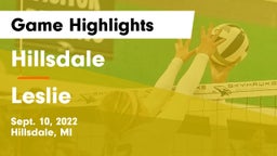 Hillsdale  vs Leslie  Game Highlights - Sept. 10, 2022