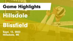 Hillsdale  vs Blissfield  Game Highlights - Sept. 13, 2022