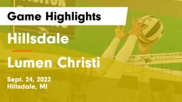 Hillsdale  vs Lumen Christi Game Highlights - Sept. 24, 2022