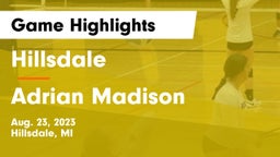 Hillsdale  vs Adrian Madison Game Highlights - Aug. 23, 2023