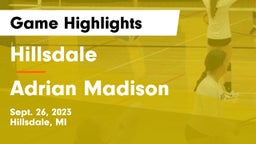 Hillsdale  vs Adrian Madison Game Highlights - Sept. 26, 2023