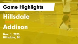 Hillsdale  vs Addison Game Highlights - Nov. 1, 2023