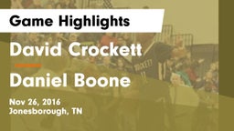 David Crockett  vs Daniel Boone Game Highlights - Nov 26, 2016