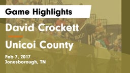 David Crockett  vs Unicoi County Game Highlights - Feb 7, 2017