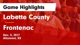 Labette County  vs Frontenac  Game Highlights - Dec. 5, 2017