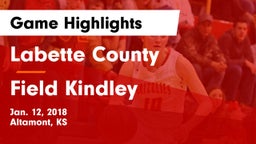 Labette County  vs Field Kindley  Game Highlights - Jan. 12, 2018