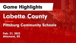 Labette County  vs Pittsburg Community Schools Game Highlights - Feb. 21, 2023