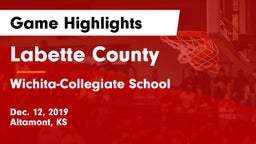 Labette County  vs Wichita-Collegiate School  Game Highlights - Dec. 12, 2019