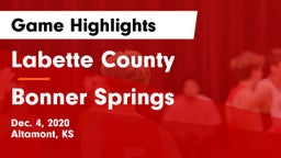 Labette County  vs Bonner Springs  Game Highlights - Dec. 4, 2020