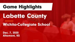 Labette County  vs Wichita-Collegiate School  Game Highlights - Dec. 7, 2020