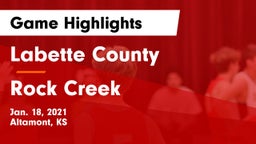 Labette County  vs Rock Creek  Game Highlights - Jan. 18, 2021