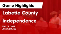 Labette County  vs Independence  Game Highlights - Feb. 2, 2021