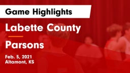 Labette County  vs Parsons  Game Highlights - Feb. 5, 2021