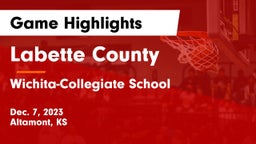 Labette County  vs Wichita-Collegiate School  Game Highlights - Dec. 7, 2023