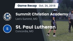 Recap: Summit Christian Academy vs. St. Paul Lutheran  2018