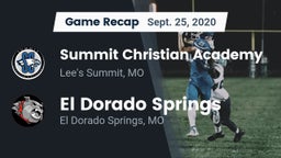 Recap: Summit Christian Academy vs. El Dorado Springs  2020