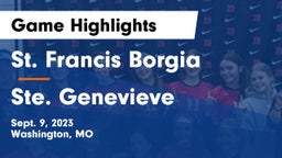 St. Francis Borgia  vs Ste. Genevieve  Game Highlights - Sept. 9, 2023