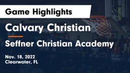 Calvary Christian  vs Seffner Christian Academy Game Highlights - Nov. 18, 2022