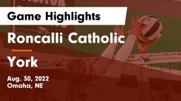 Roncalli Catholic  vs York  Game Highlights - Aug. 30, 2022