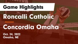 Roncalli Catholic  vs Concordia Omaha Game Highlights - Oct. 24, 2022