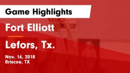 Fort Elliott  vs Lefors, Tx.  Game Highlights - Nov. 16, 2018