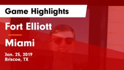 Fort Elliott  vs Miami  Game Highlights - Jan. 25, 2019