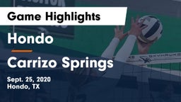 Hondo  vs Carrizo Springs Game Highlights - Sept. 25, 2020
