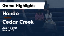 Hondo  vs Cedar Creek  Game Highlights - Aug. 14, 2021