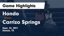 Hondo  vs Carrizo Springs  Game Highlights - Sept. 24, 2021