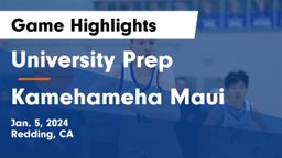 University Prep  vs Kamehameha Maui  Game Highlights - Jan. 5, 2024