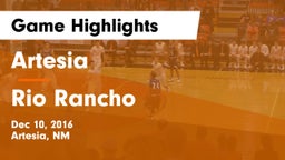 Artesia  vs Rio Rancho  Game Highlights - Dec 10, 2016