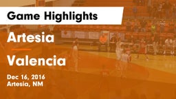 Artesia  vs Valencia  Game Highlights - Dec 16, 2016