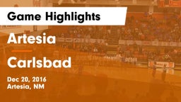 Artesia  vs Carlsbad  Game Highlights - Dec 20, 2016