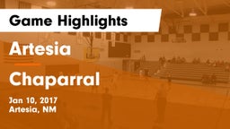 Artesia  vs Chaparral  Game Highlights - Jan 10, 2017