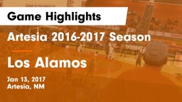 Artesia  2016-2017 Season vs Los Alamos  Game Highlights - Jan 13, 2017