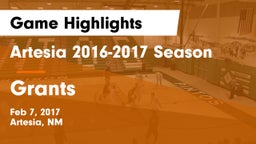 Artesia  2016-2017 Season vs Grants  Game Highlights - Feb 7, 2017