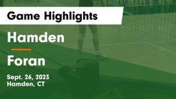Hamden  vs Foran  Game Highlights - Sept. 26, 2023