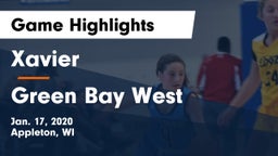 Xavier  vs Green Bay West Game Highlights - Jan. 17, 2020