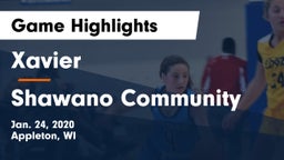Xavier  vs Shawano Community  Game Highlights - Jan. 24, 2020