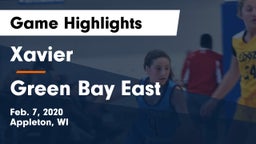 Xavier  vs Green Bay East  Game Highlights - Feb. 7, 2020