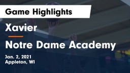 Xavier  vs Notre Dame Academy Game Highlights - Jan. 2, 2021