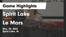 Spirit Lake  vs Le Mars  Game Highlights - Nov. 28, 2023