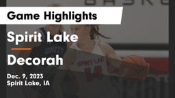 Spirit Lake  vs Decorah  Game Highlights - Dec. 9, 2023
