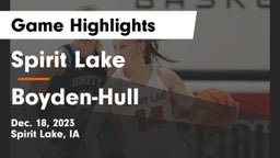 Spirit Lake  vs Boyden-Hull  Game Highlights - Dec. 18, 2023
